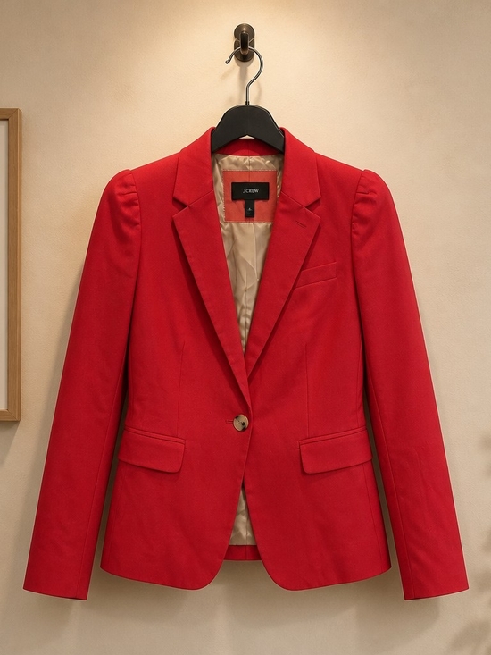 J. Crew Jackets & Blazers - J.Crew Red One Button Blazer Women's Size 4 Career Office Jacket
